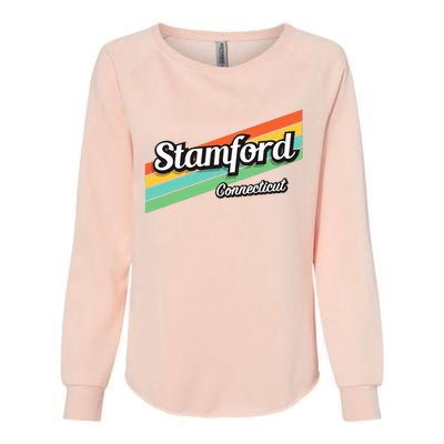 Stamford Connecticut Retro Womens California Wash Sweatshirt