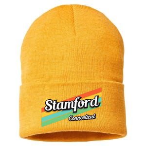 Stamford Connecticut Retro Sustainable Knit Beanie