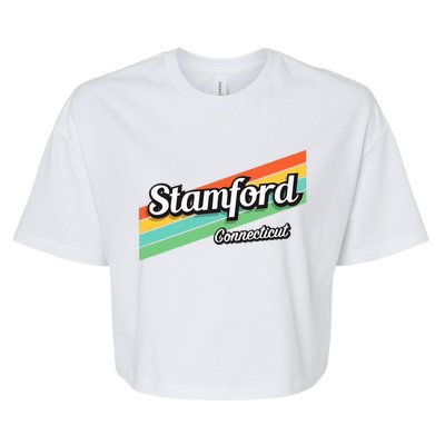 Stamford Connecticut Retro Bella+Canvas Jersey Crop Tee