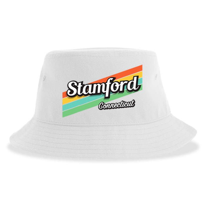 Stamford Connecticut Retro Sustainable Bucket Hat