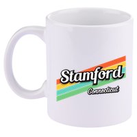 Stamford Connecticut Retro 11oz C Handle Ceramic Mug