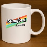Stamford Connecticut Retro 11oz C Handle Ceramic Mug