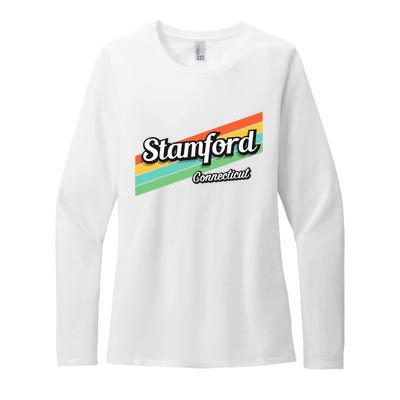 Stamford Connecticut Retro Womens CVC Long Sleeve Shirt