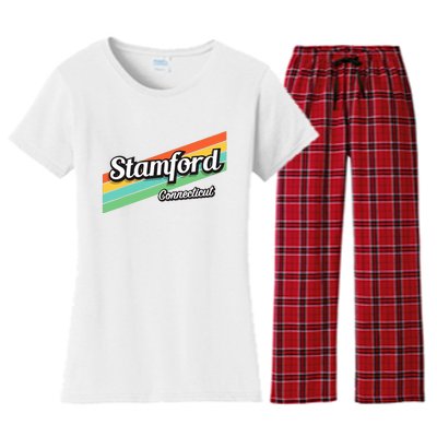 Stamford Connecticut Retro Women's Flannel Pajama Set