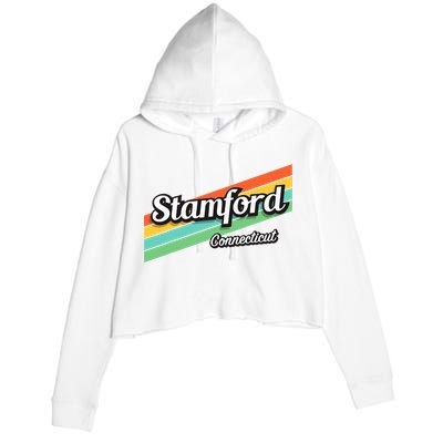 Stamford Connecticut Retro Crop Fleece Hoodie