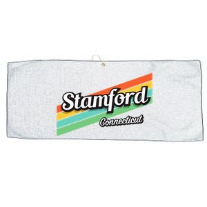 Stamford Connecticut Retro Large Microfiber Waffle Golf Towel