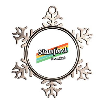 Stamford Connecticut Retro Metallic Star Ornament