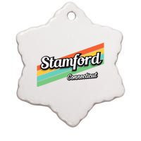 Stamford Connecticut Retro Ceramic Star Ornament