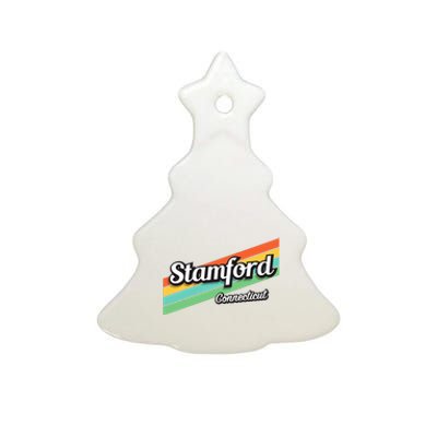 Stamford Connecticut Retro Ceramic Tree Ornament