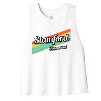 Stamford Connecticut Retro Women's Racerback Cropped Tank