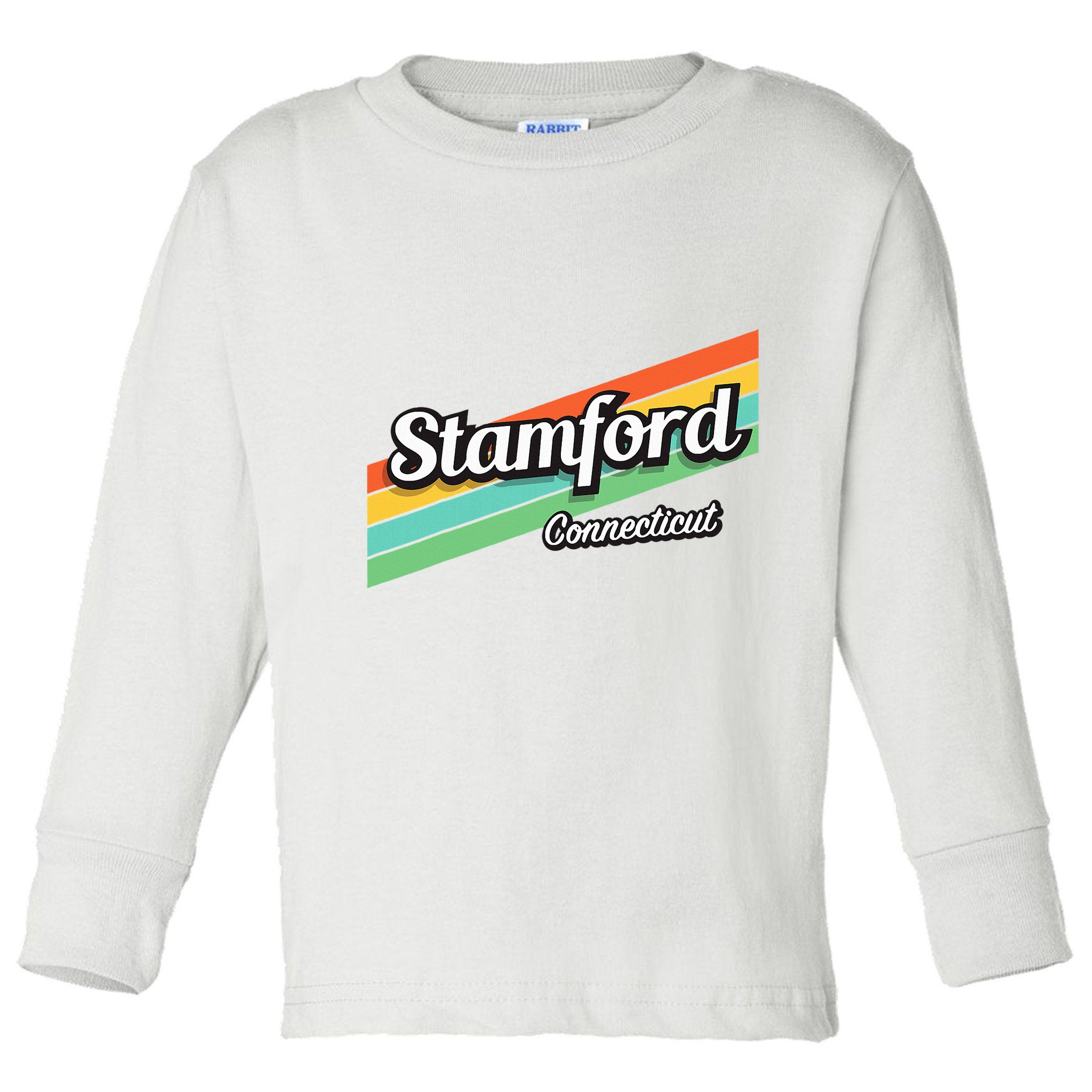 Stamford Connecticut Retro Toddler Long Sleeve Shirt
