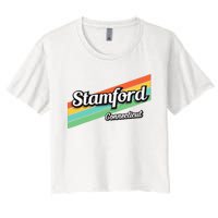 Stamford Connecticut Retro Women's Crop Top Tee