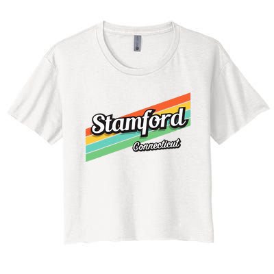 Stamford Connecticut Retro Women's Crop Top Tee