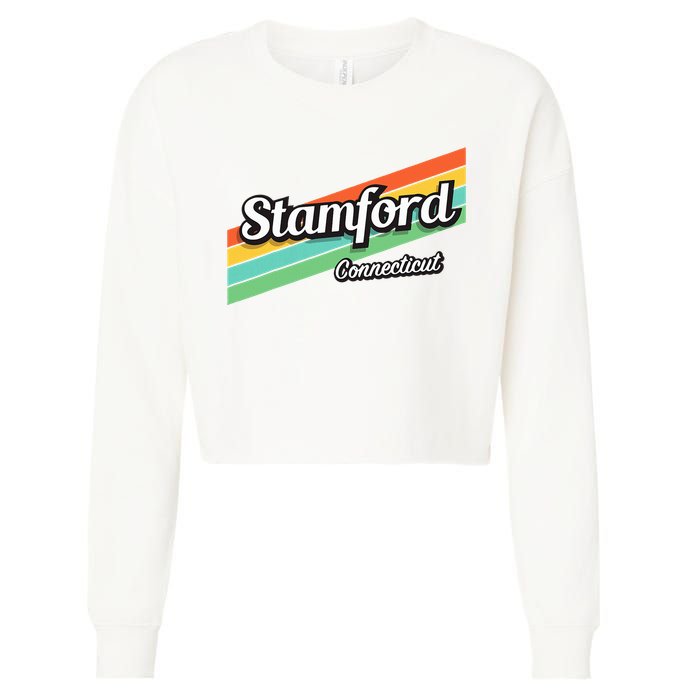 Stamford Connecticut Retro Cropped Pullover Crew