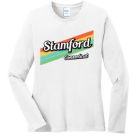 Stamford Connecticut Retro Ladies Long Sleeve Shirt