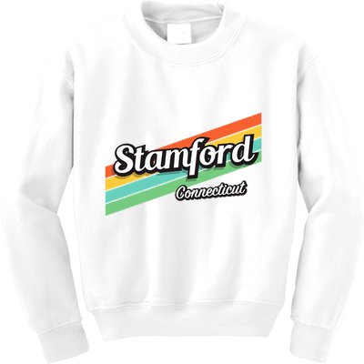 Stamford Connecticut Retro Kids Sweatshirt