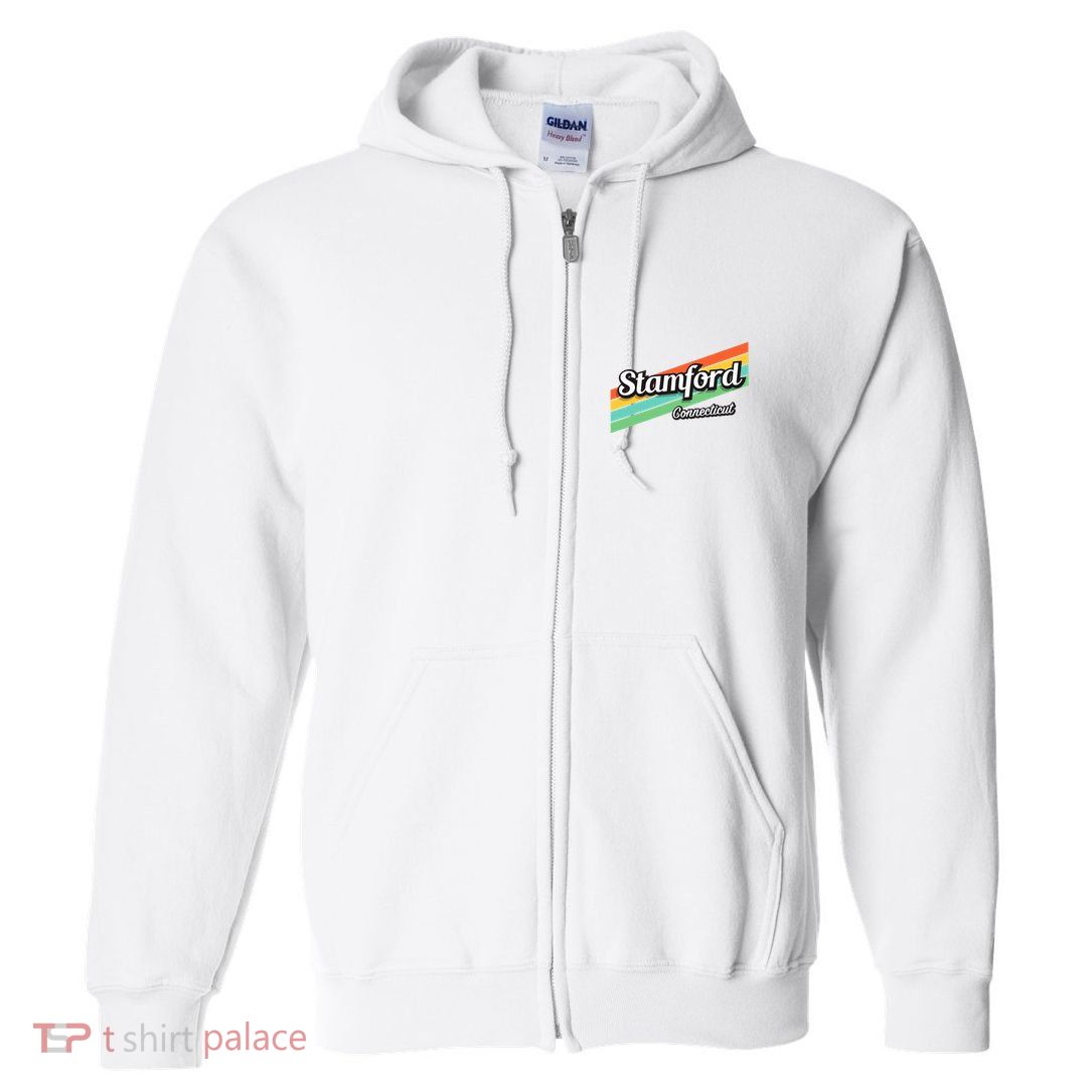 Stamford Connecticut Retro Full Zip Hoodie