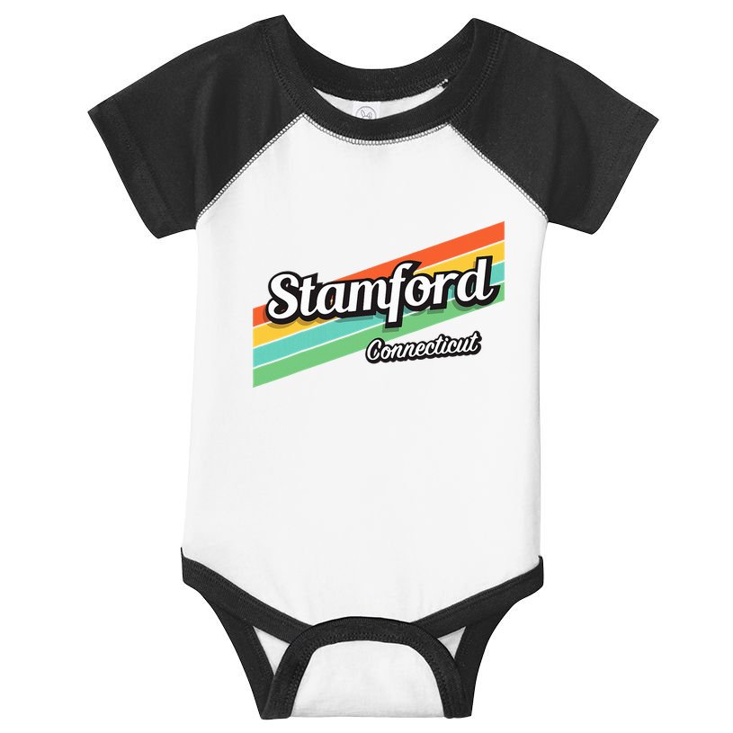 Stamford Connecticut Retro Infant Baby Jersey Bodysuit