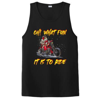 Santa Claus Riding Motorcycle Xmas Biker Present Christmas PosiCharge Competitor Tank