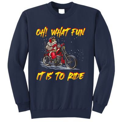 Santa Claus Riding Motorcycle Xmas Biker Present Christmas Sweatshirt