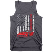 Slot Car Racing USA American Flag Car Lover Drag Racer Tank Top