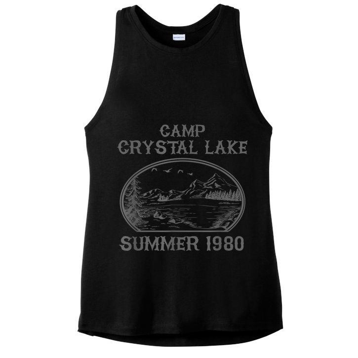 Summer Camp Retro 1980 Crystal Clear Lake Halloween Friday Ladies PosiCharge Tri-Blend Wicking Tank