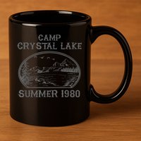 Summer Camp Retro 1980 Crystal Clear Lake Halloween Friday 11oz C Handle Ceramic Mug