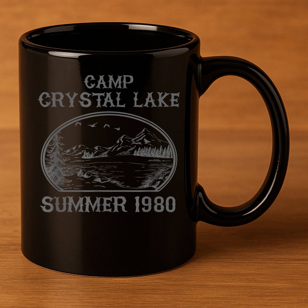 Summer Camp Retro 1980 Crystal Clear Lake Halloween Friday 11oz C Handle Ceramic Mug