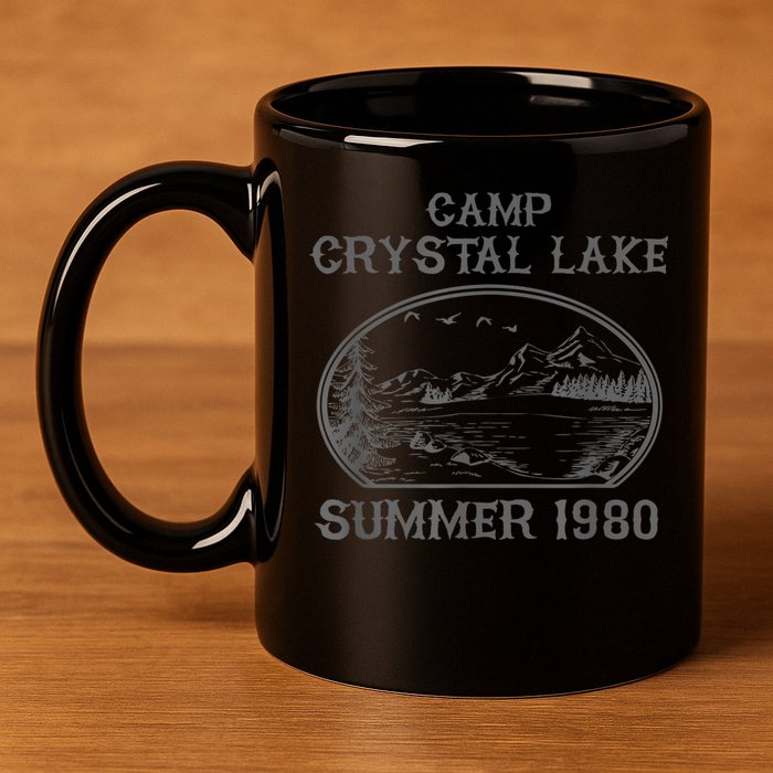 Summer Camp Retro 1980 Crystal Clear Lake Halloween Friday 11oz C Handle Ceramic Mug