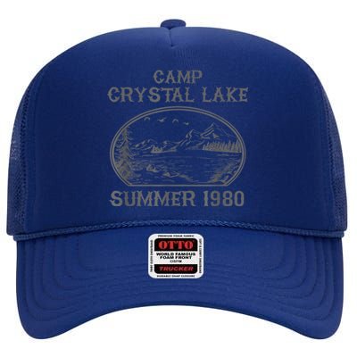 Summer Camp Retro 1980 Crystal Clear Lake Halloween Friday High Crown Mesh Back Trucker Hat