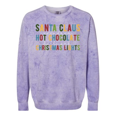 Santa Claus Reindeer Hot Chocolate Festive Chrsitmas Colorblast Crewneck Sweatshirt