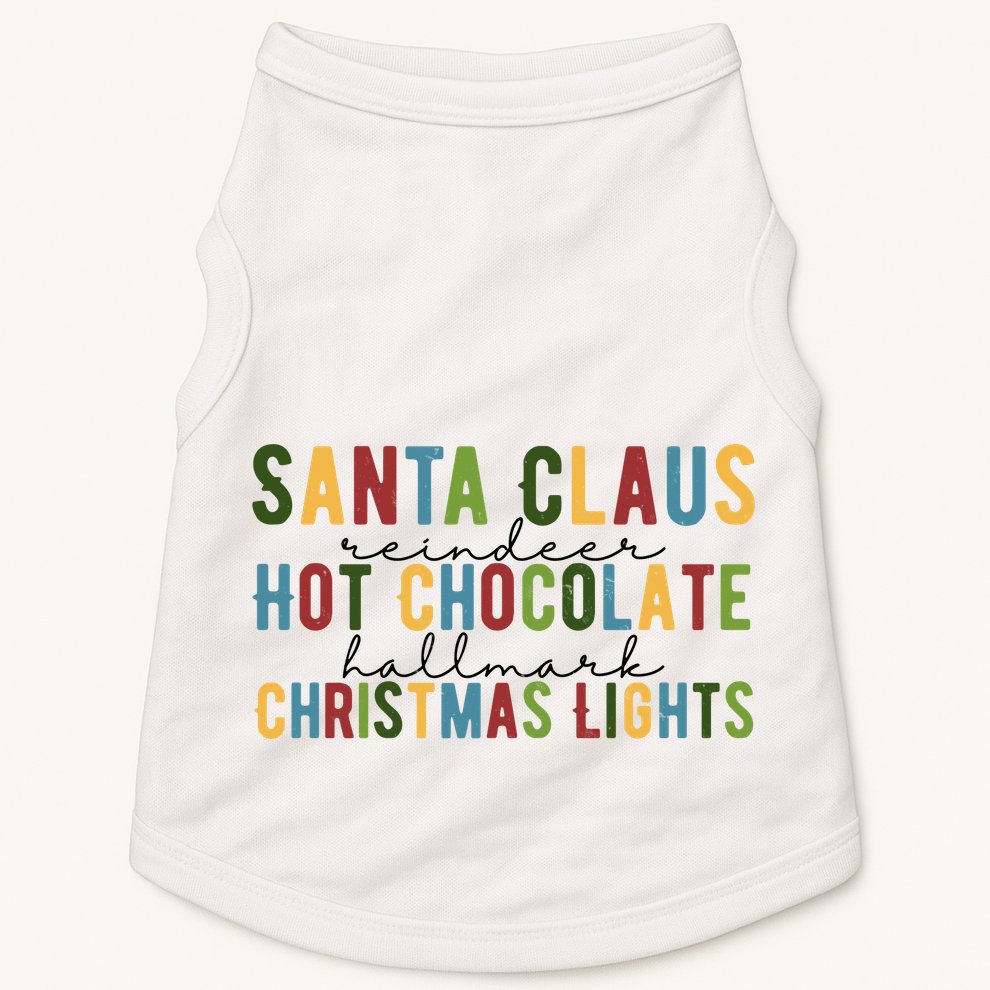 Santa Claus Reindeer Hot Chocolate Festive Chrsitmas Doggie Tank