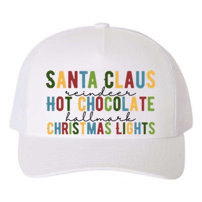 Santa Claus Reindeer Hot Chocolate Festive Chrsitmas Yupoong Adult 5-Panel Trucker Hat