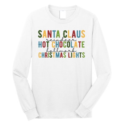 Santa Claus Reindeer Hot Chocolate Festive Chrsitmas Long Sleeve Shirt