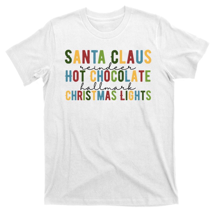 Santa Claus Reindeer Hot Chocolate Festive Chrsitmas T-Shirt