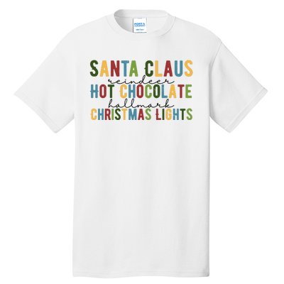 Santa Claus Reindeer Hot Chocolate Festive Chrsitmas Tall T-Shirt