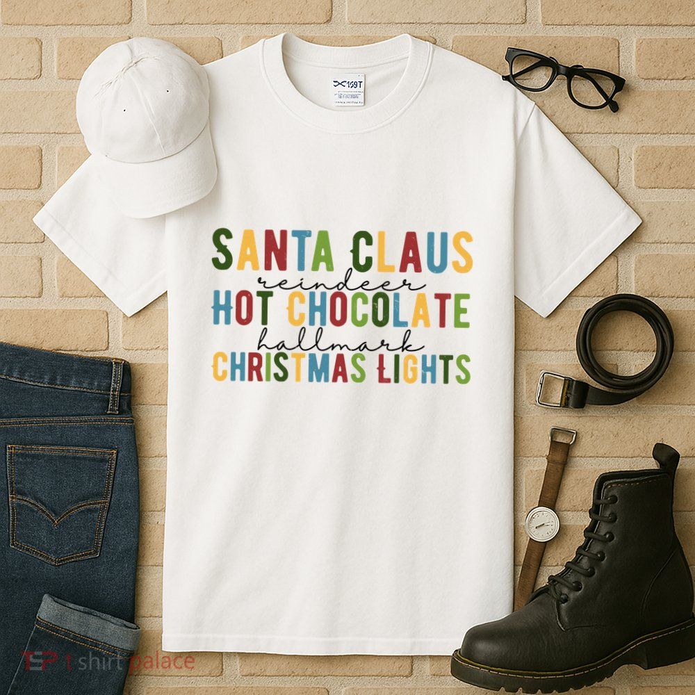 Santa Claus Reindeer Hot Chocolate Festive Chrsitmas Tall T-Shirt