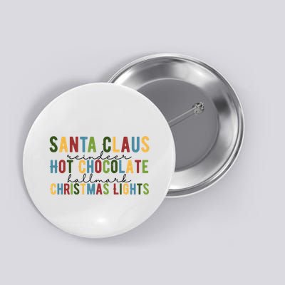 Santa Claus Reindeer Hot Chocolate Festive Chrsitmas Button