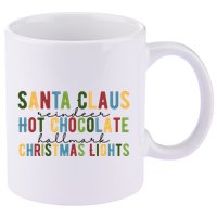 Santa Claus Reindeer Hot Chocolate Festive Chrsitmas 11oz C Handle Ceramic Mug