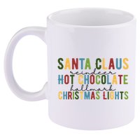 Santa Claus Reindeer Hot Chocolate Festive Chrsitmas 11oz C Handle Ceramic Mug