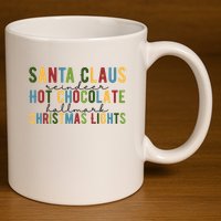 Santa Claus Reindeer Hot Chocolate Festive Chrsitmas 11oz C Handle Ceramic Mug