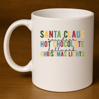 Santa Claus Reindeer Hot Chocolate Festive Chrsitmas 11oz C Handle Ceramic Mug