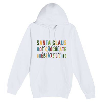 Santa Claus Reindeer Hot Chocolate Festive Chrsitmas Premium Pullover Hoodie