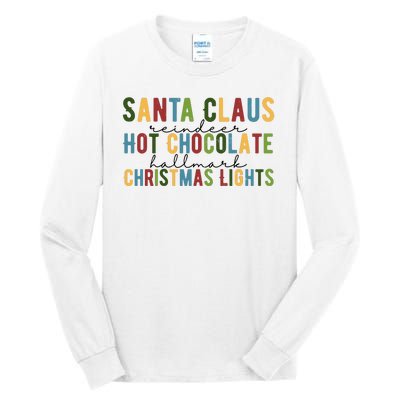 Santa Claus Reindeer Hot Chocolate Festive Chrsitmas Tall Long Sleeve T-Shirt