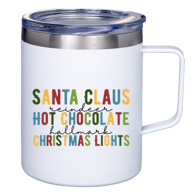 Santa Claus Reindeer Hot Chocolate Festive Chrsitmas 12oz Stainless Steel Coffee Mug