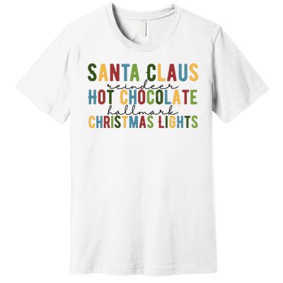 Santa Claus Reindeer Hot Chocolate Festive Chrsitmas Premium T-Shirt