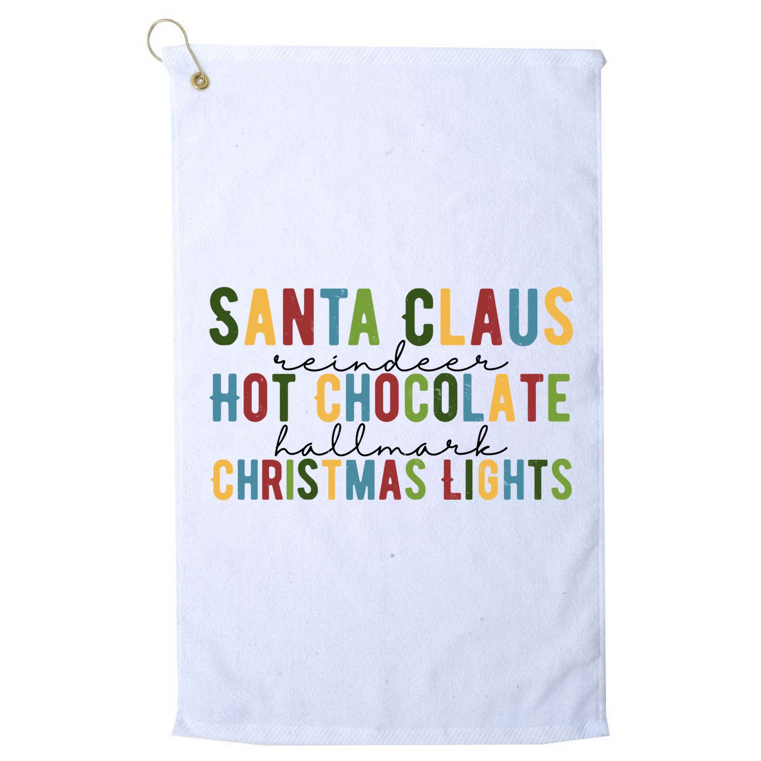 Santa Claus Reindeer Hot Chocolate Festive Chrsitmas Golf Towel