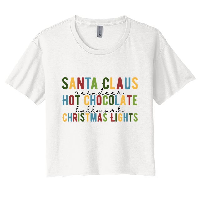 Santa Claus Reindeer Hot Chocolate Festive Chrsitmas Crop Top