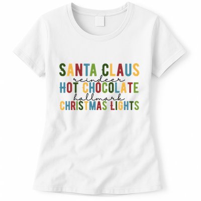 Santa Claus Reindeer Hot Chocolate Festive Chrsitmas Womens T-Shirt