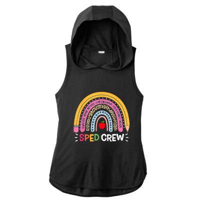 Sped Crew Rainbow Special Education Teacher Back To School Ladies PosiCharge Tri-Blend Wicking Draft Hoodie Tank